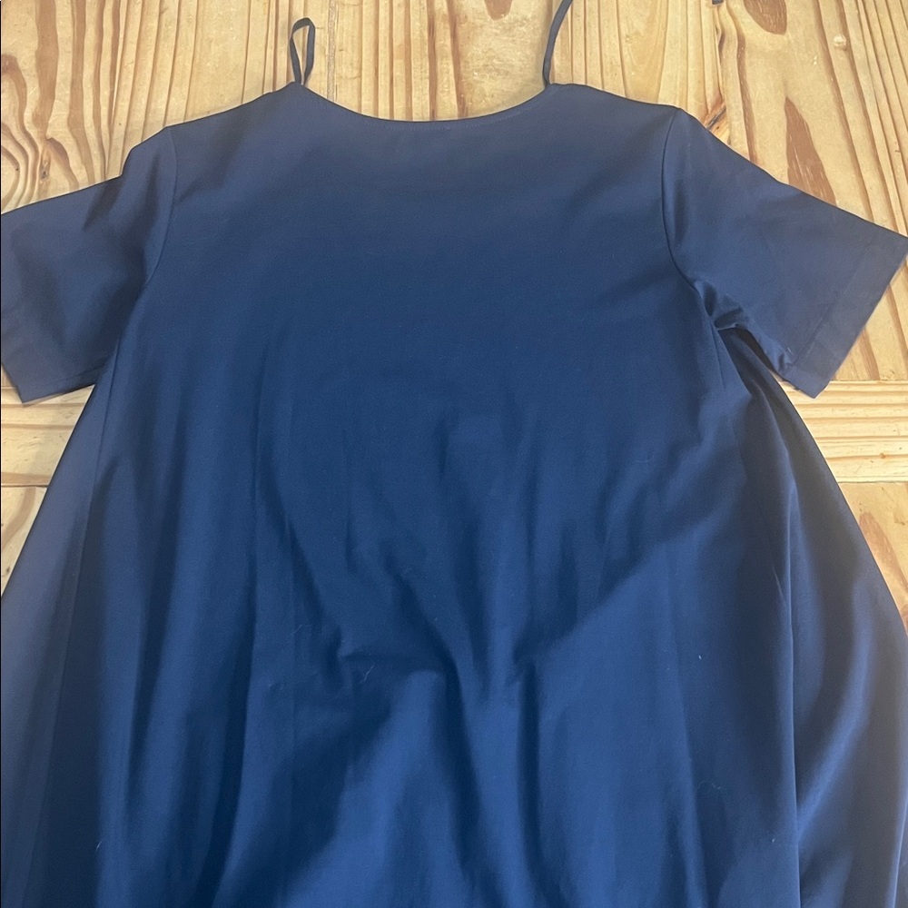 COS Jersey A-line Mini Dress Relax Fit Blue Marine - Picture 8 of 9